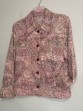 Rebecca Malone Rose Paisley Button-Front Petite Jacket~ Size Small/P
Office